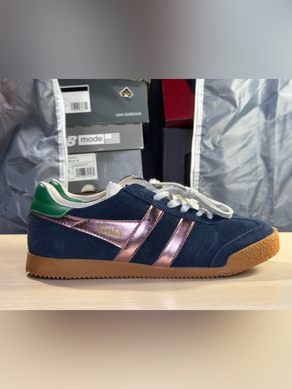 GOLA Elan Glitz Trainer Navy Blue, Pink, Green Women’s Size 9 Sneakers CLB790 - Picture 4 of 11